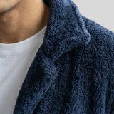 NAVY BLUE RETRO SHERPA JACKET