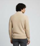BEIGE THERMAL TEXTURED QUARTER ZIPPER