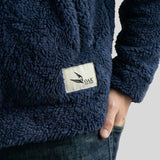 NAVY BLUE RETRO SHERPA JACKET