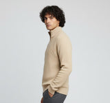 BEIGE THERMAL TEXTURED QUARTER ZIPPER